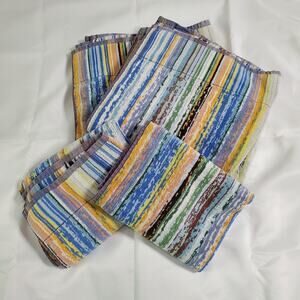 Bergamo Bath and Hand Towels Set  of 4 Striped Multicolor Portugal 100% Cotton